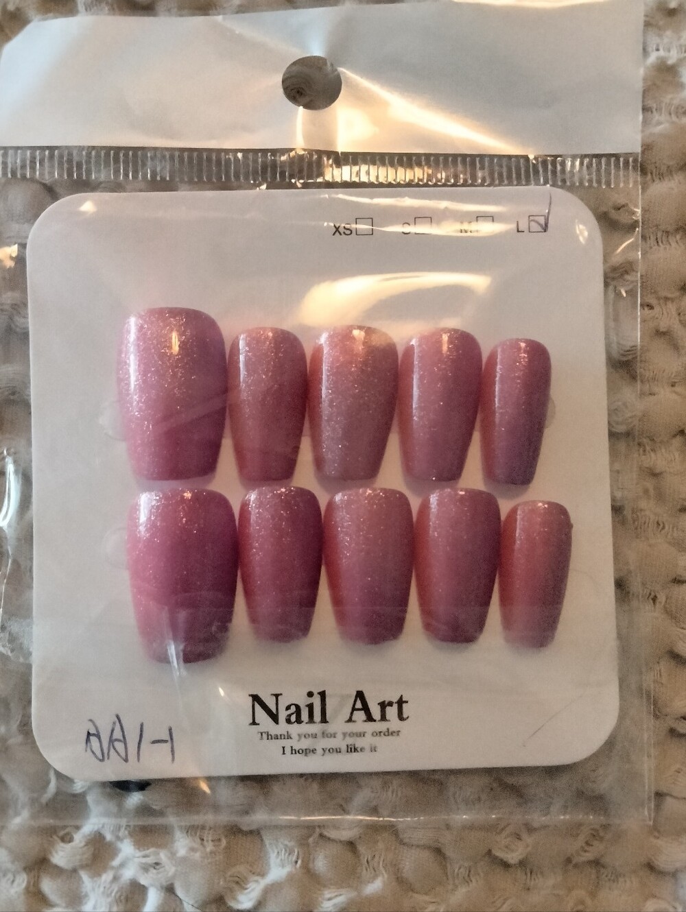 Nail Art Ombre Shimmer Mauve Press-On Nails Size Large - Picture 6 of 7